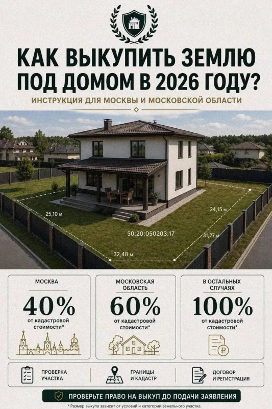 Как выкупить землю под домом в 2026 году: инструкция для Москвы и Московской области