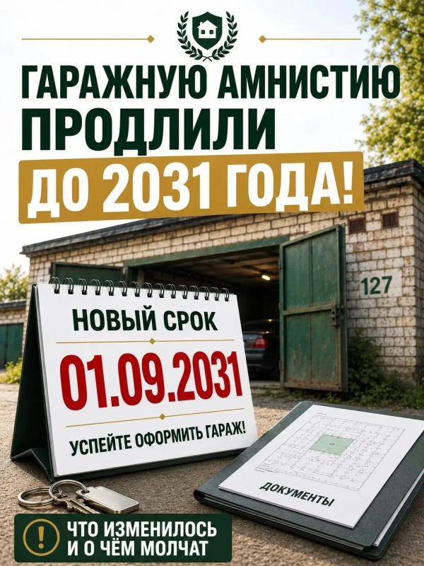 Гаражная амнистия» продлена до 2031 года: что изменилось и о чём молчат