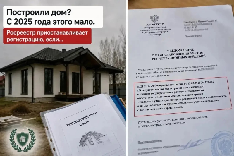 Построили дом? С 2025 года этого мало. Росреестр приостанавливает регистрацию, если…