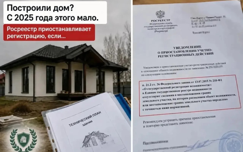 Построили дом? С 2025 года этого мало. Росреестр приостанавливает регистрацию, если…